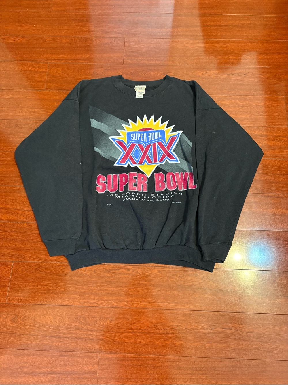 Vintage Men’s 1994 NFL Super Bowl Black Crewneck Long Sleeve Size XL